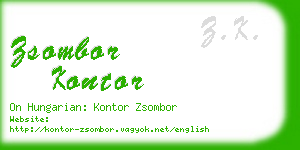 zsombor kontor business card